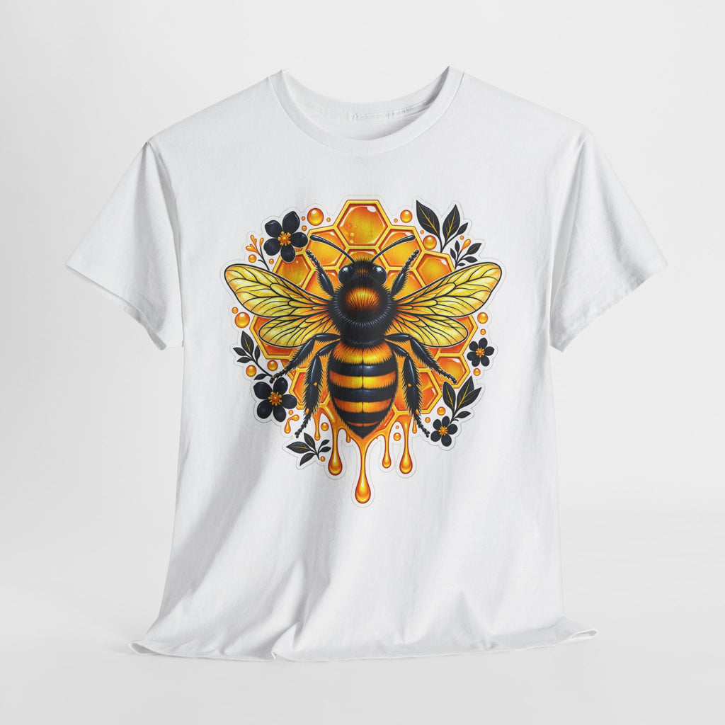Manchester Bee Honeycomb T‑Shirt — Floral Dripping Honey Graphic Tee