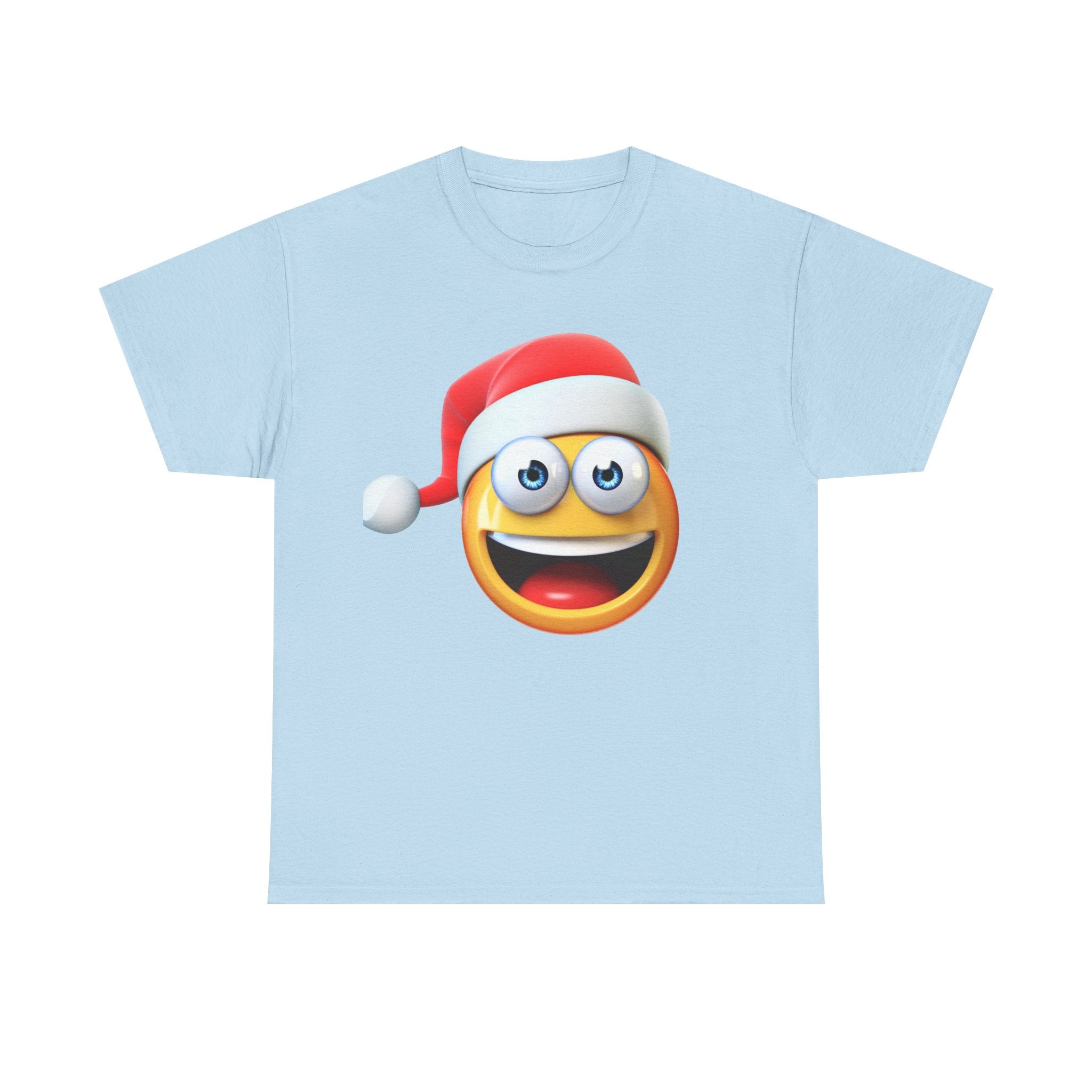 Christmas Emoji T-Shirt — Santa Hat Smiley Holiday Tee