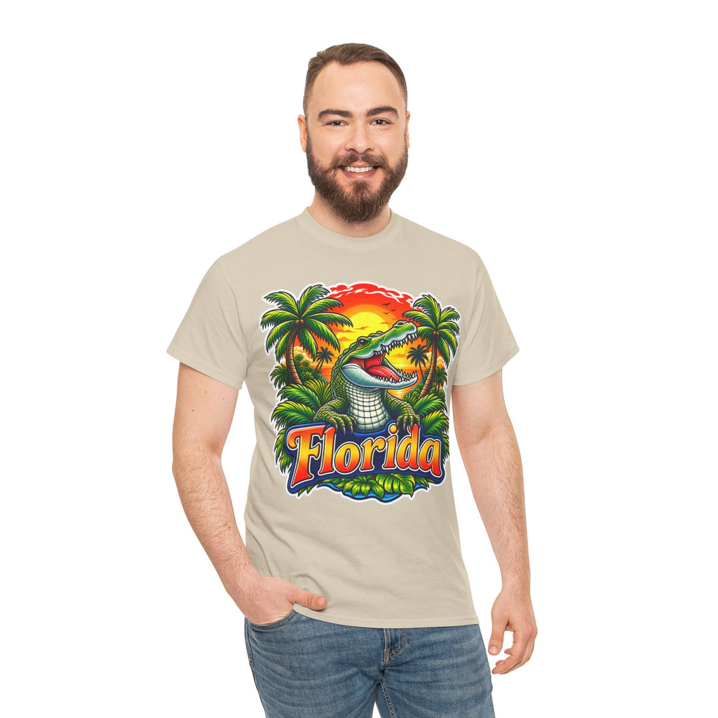 Florida Gator Sunset T-Shirt — Tropical Palm Beach Vacation Tee