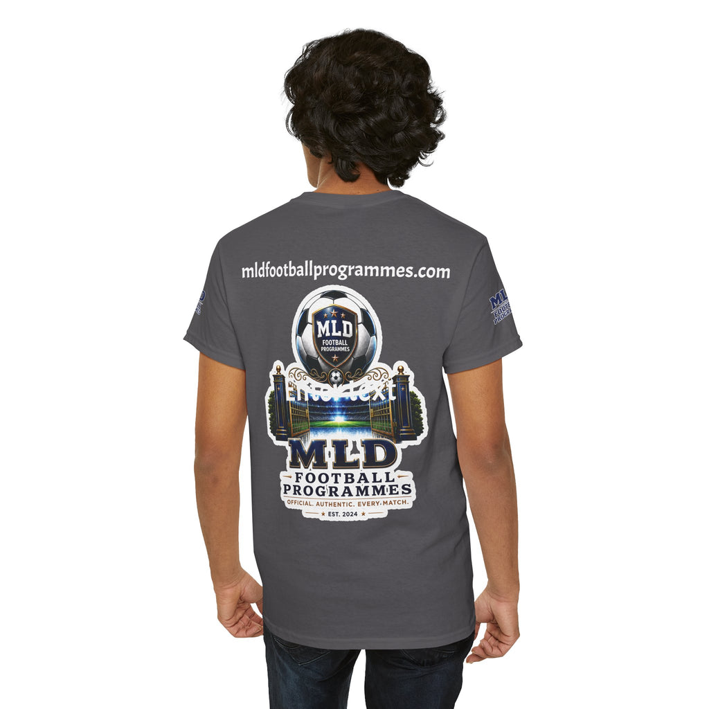 MLD Football Programmes Tee — Vintage Sports Logo Cotton T‑Shirt