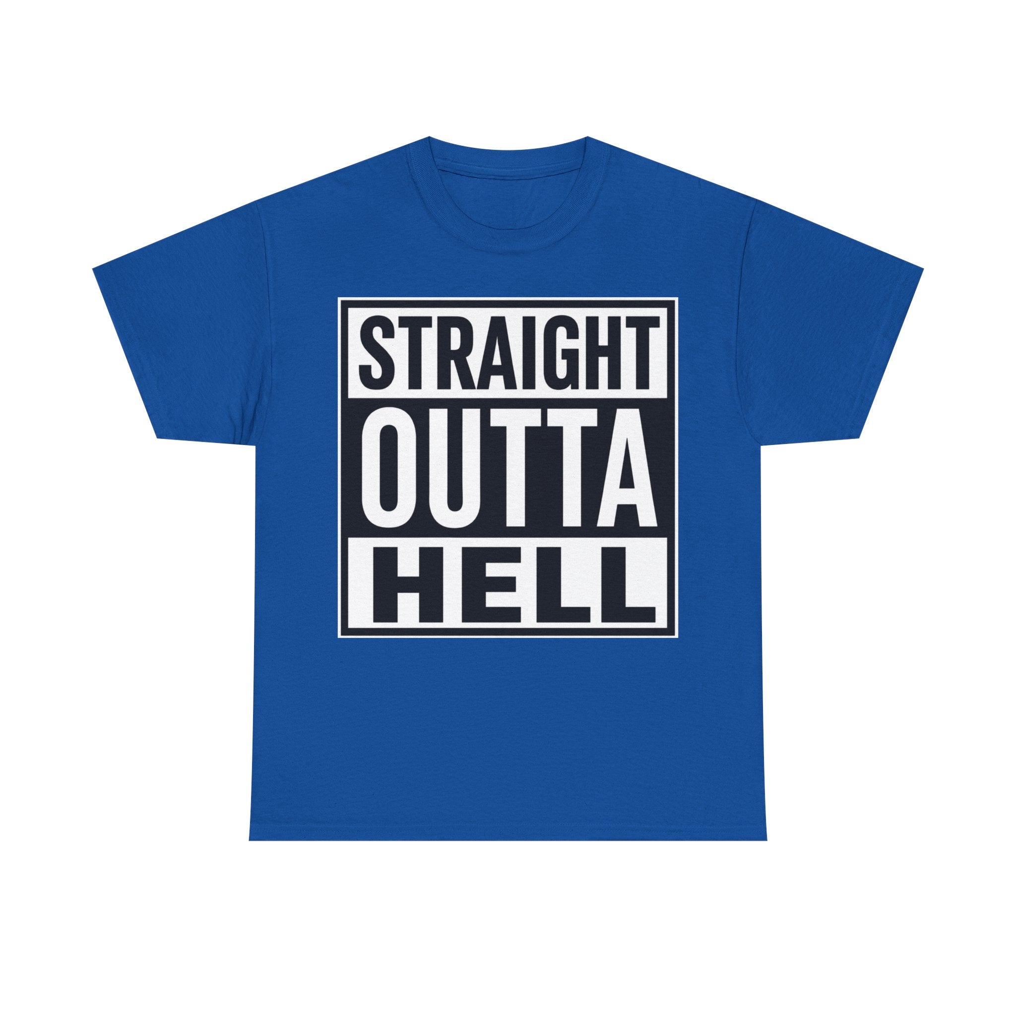 Straight Outta Hell T-Shirt — Bold Gothic Graphic Tee