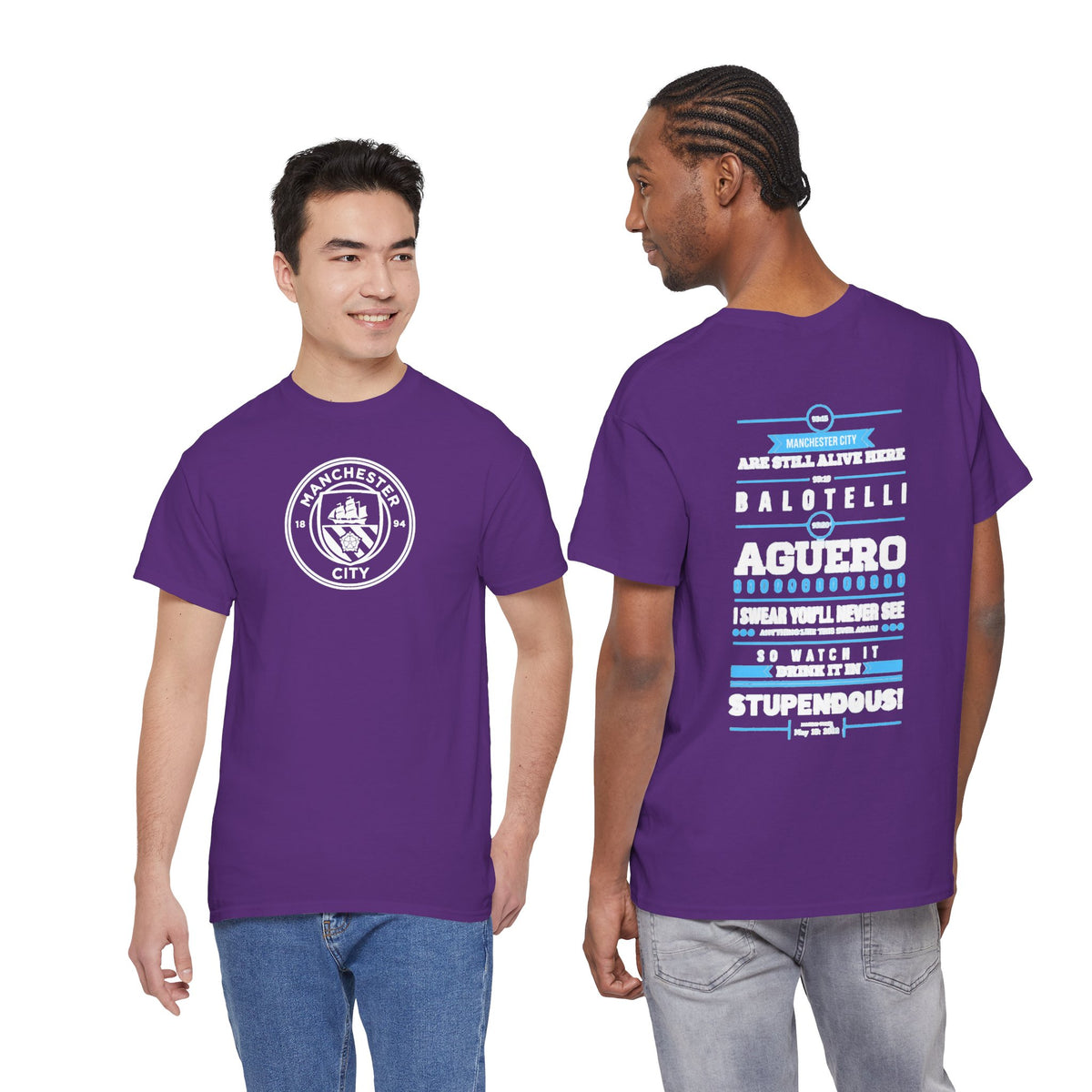 Manchester City Vintage Football Tee — Aguero & Balotelli Fan Shirt