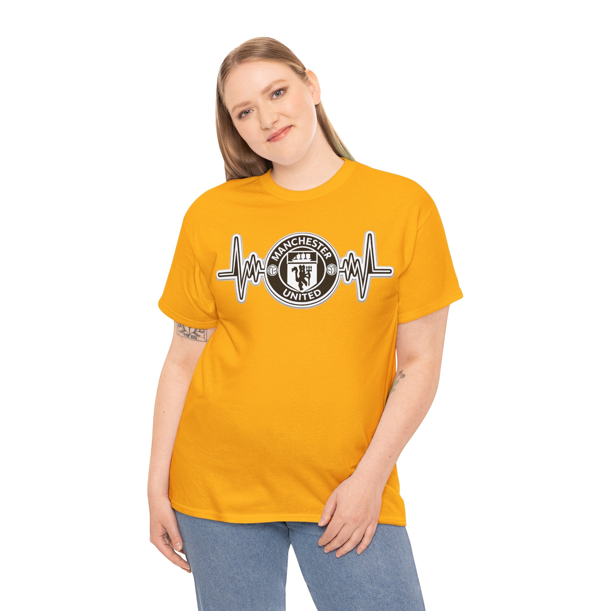 Manchester United Inspired Heartbeat T‑Shirt — Football Fan Pulse Tee