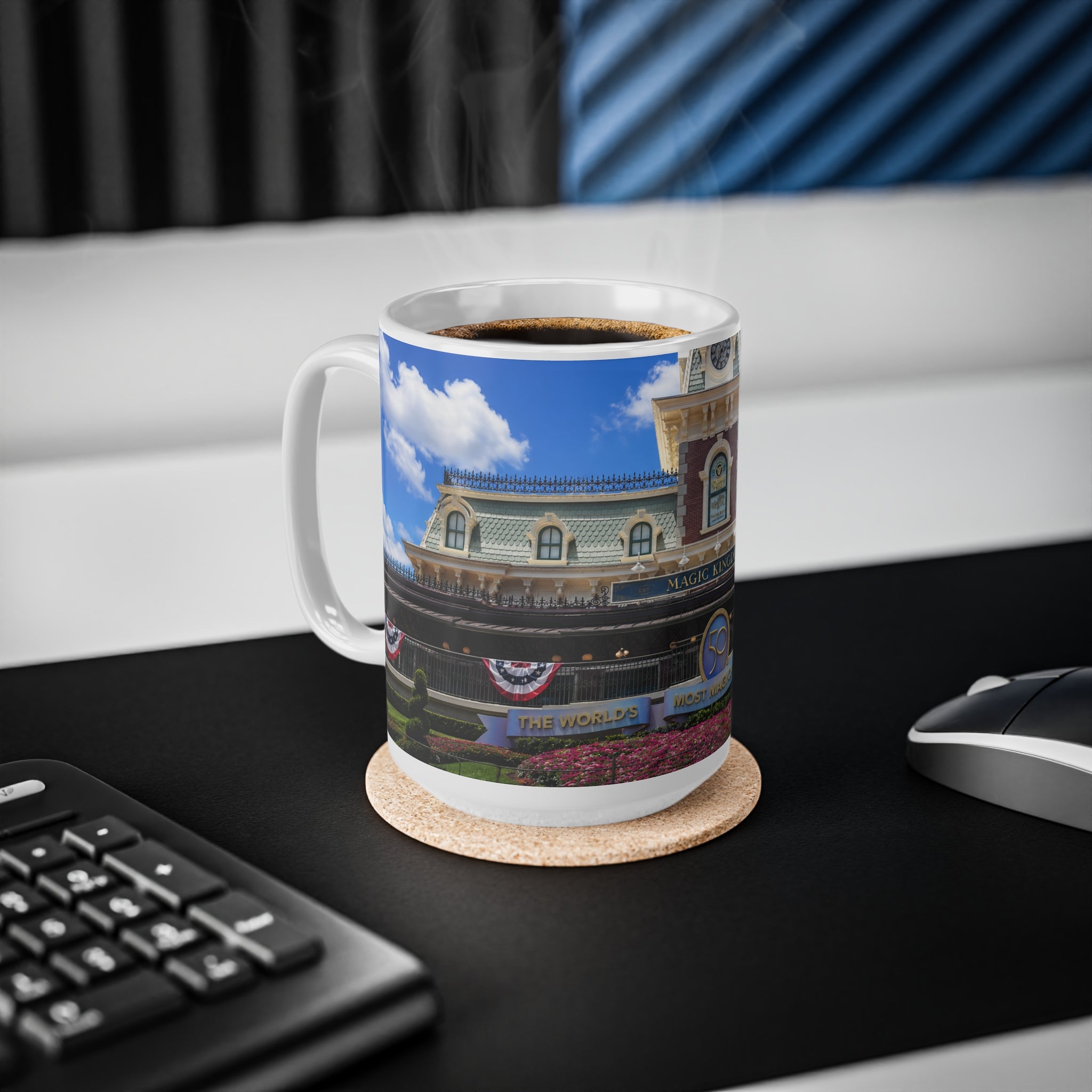 Magic Kingdom Train Station Photo Mug — 11oz & 15oz Ceramic Coffee Cup
