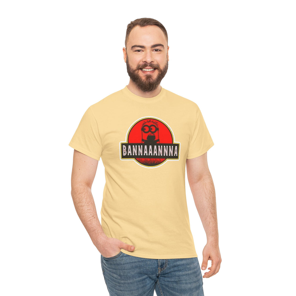 Bannaaannna Graphic Tee — Retro Red Logo Funny Banana Shirt