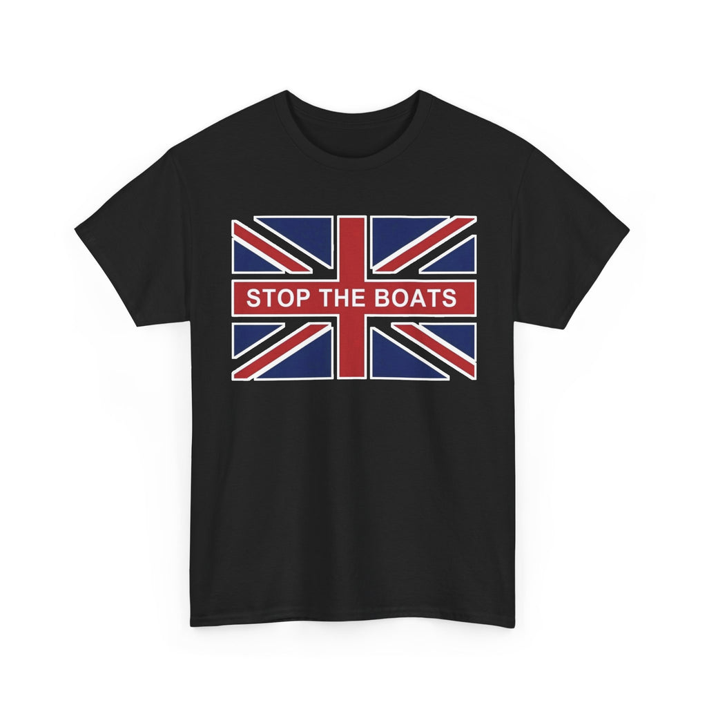 Union Jack "Stop The Boats" Political Statement Tee / T-Shirt