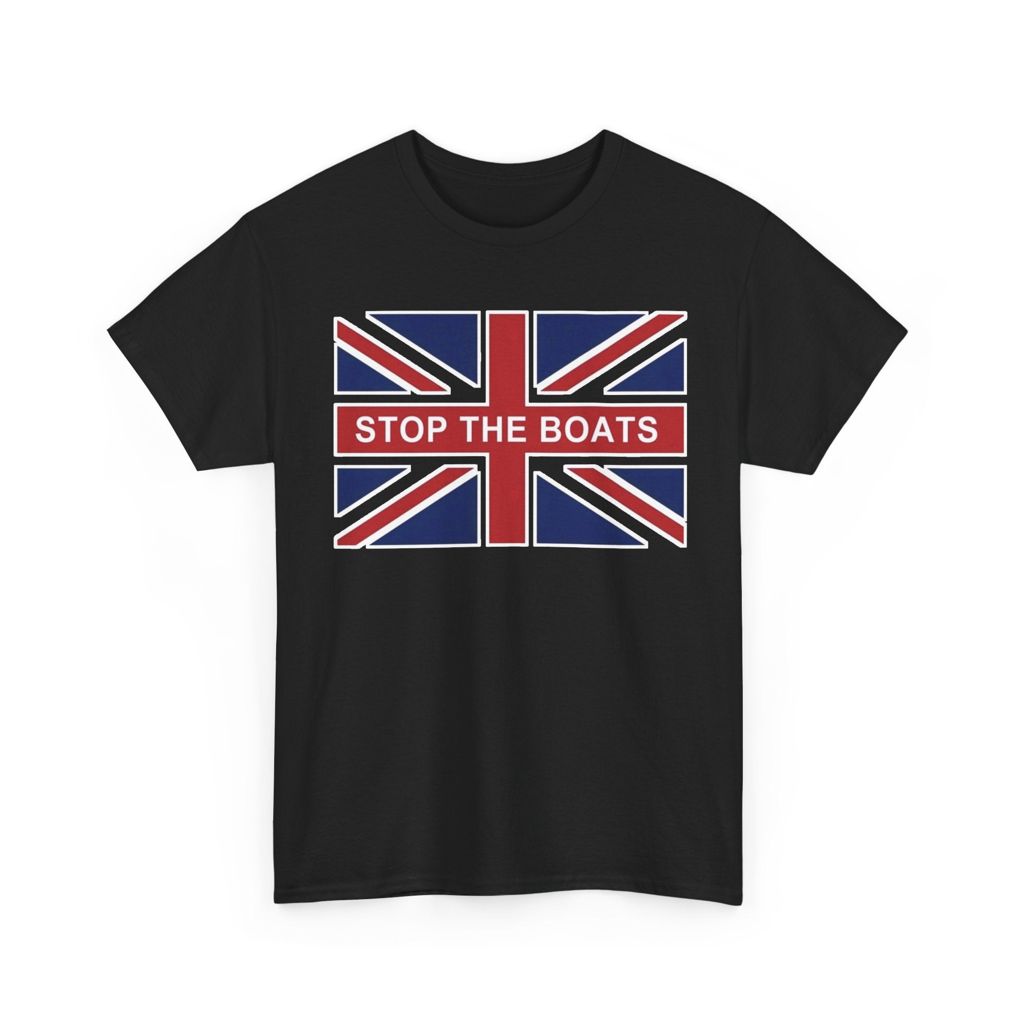 Union Jack "Stop The Boats" Political Statement Tee / T-Shirt