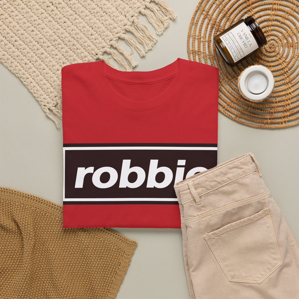 Robbie Inspired Cotton T-Shirt — Minimal Black Box Logo T-Shirt