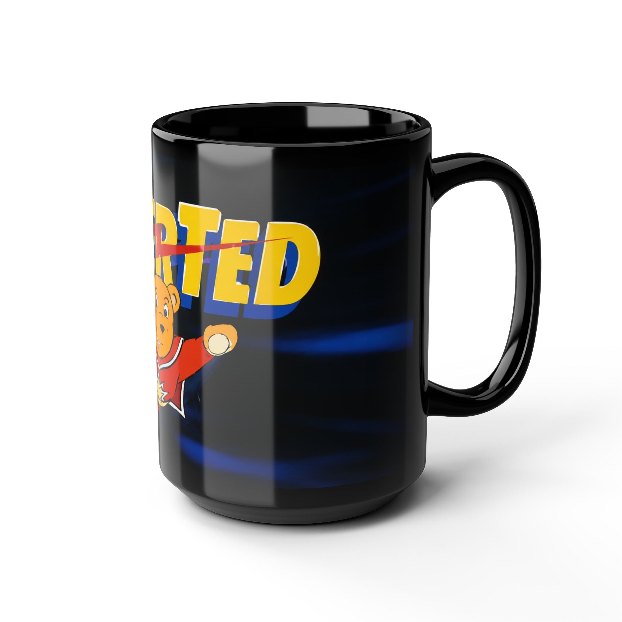 Super Ted Superhero Mug — Cute Vintage Cartoon Coffee Cup (11oz, 15oz)