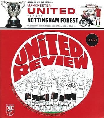 22/23 Carabao Cup Semi Final Manchester United v Nottingham Forest Official Programme - 1st February 2023