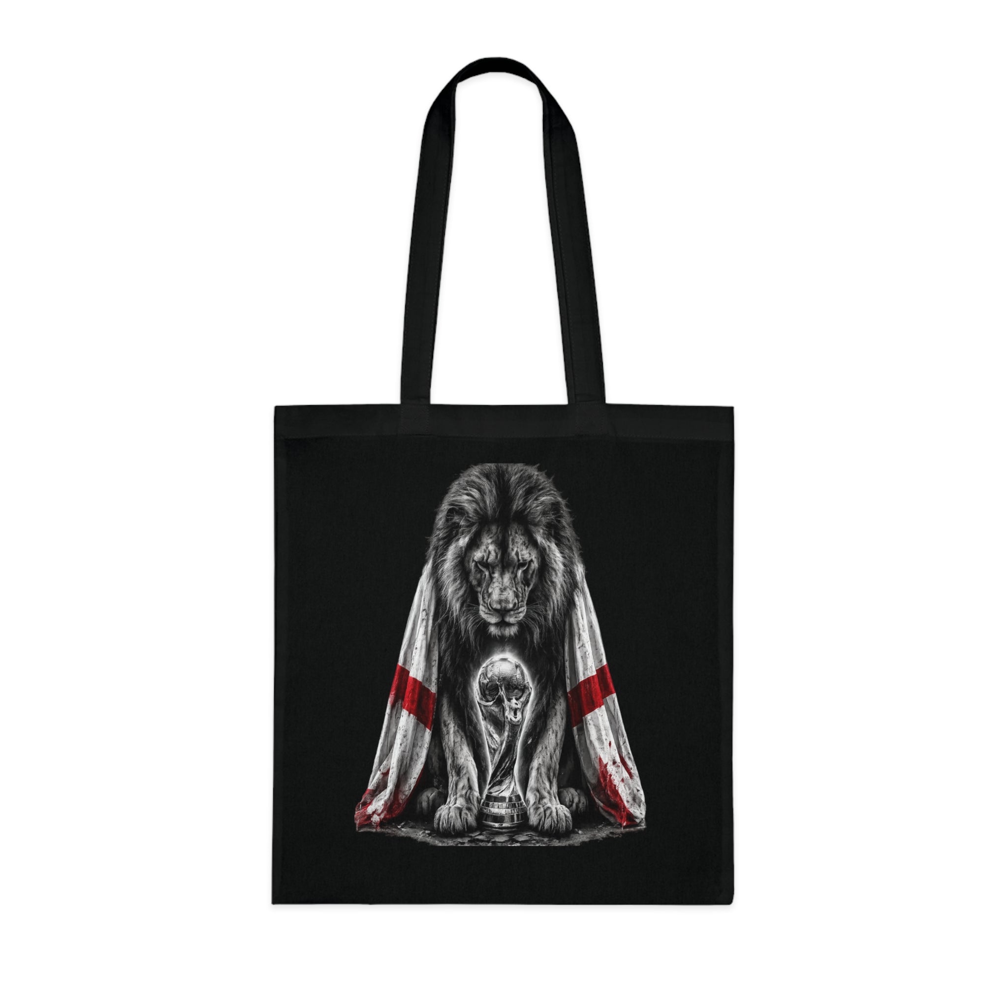 England Lion Tote Bag – Protective Lion Illustration Cotton Tote