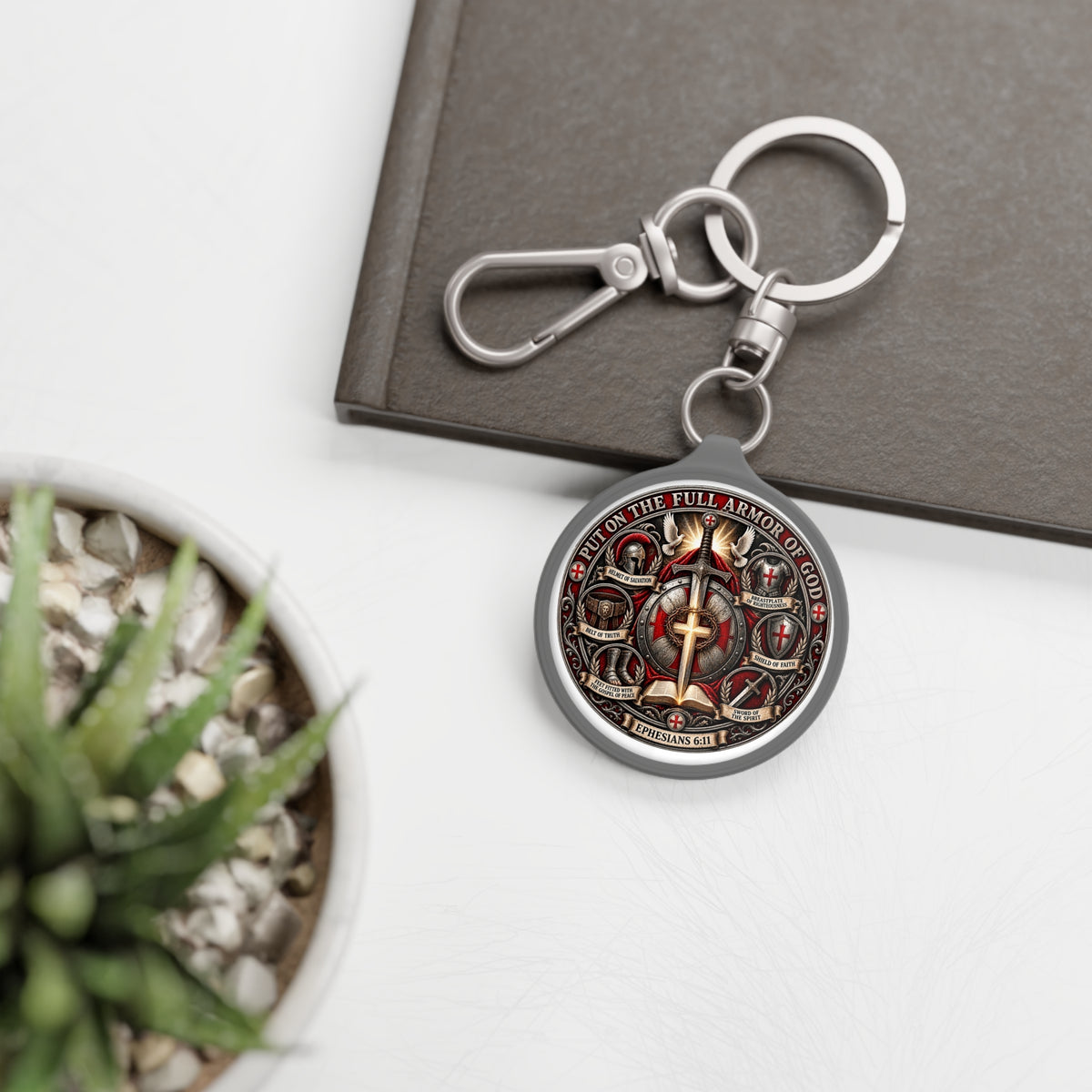 Armor of God Christian Keyring — 'Put On the Full Armor of God' Ephesians 6:11 Keychain