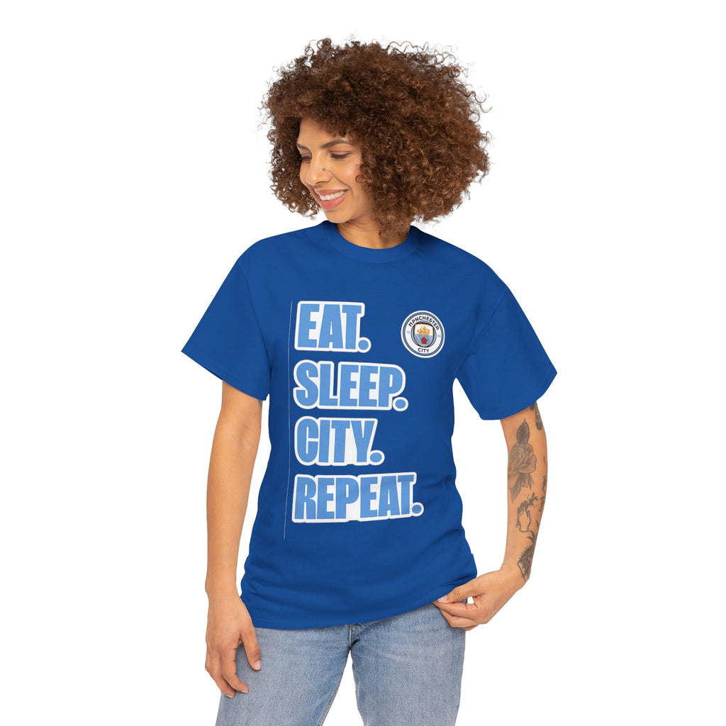 Eat. Sleep. City. Repeat. T‑Shirt — Manchester City Fan Tee