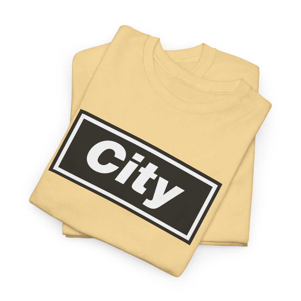 Man City Inspired Box Logo T‑Shirt — Minimal Urban Graphic Tee