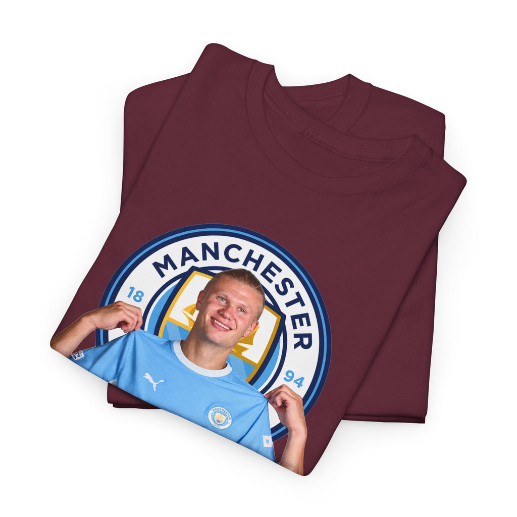 Manchester City Erling Haaland Inspired Cotton T-Shirt Tee — Player Celebratory Graphic T-Shirt
