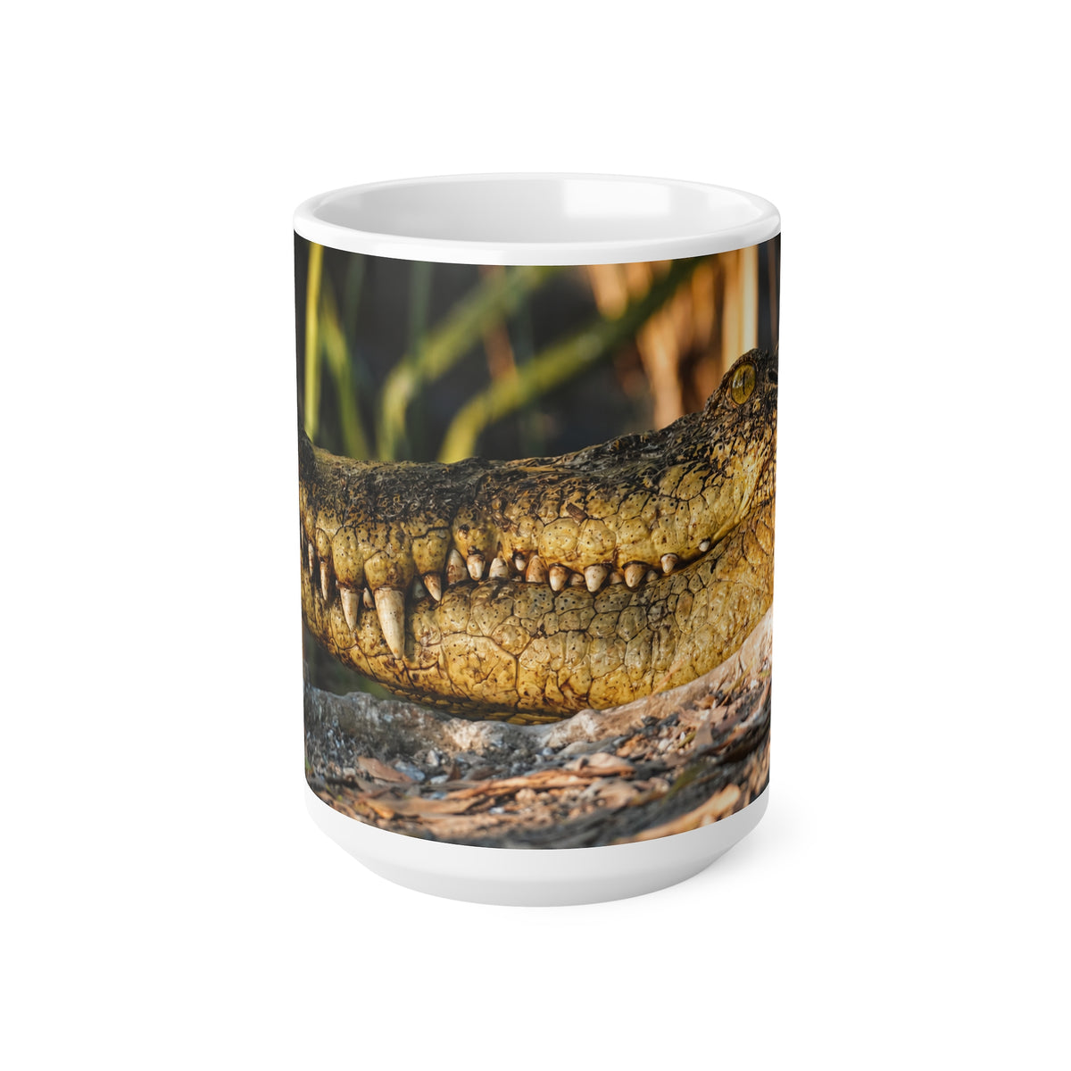 Alligator Smile Coffee Mug — 11oz/15oz Ceramic Wildlife Mug