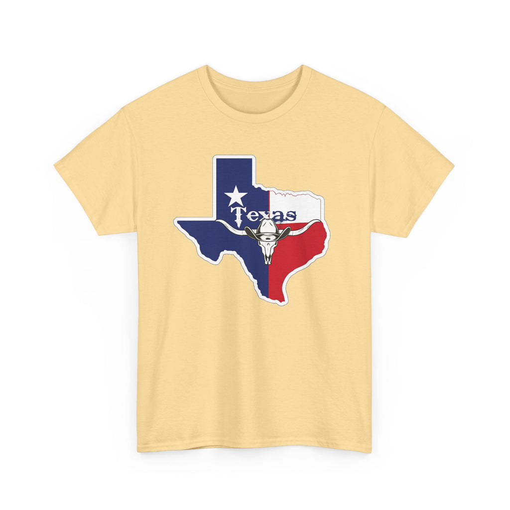 Texas Flag Outline T-Shirt — Lone Star State Map Tee with 'Texas' Text