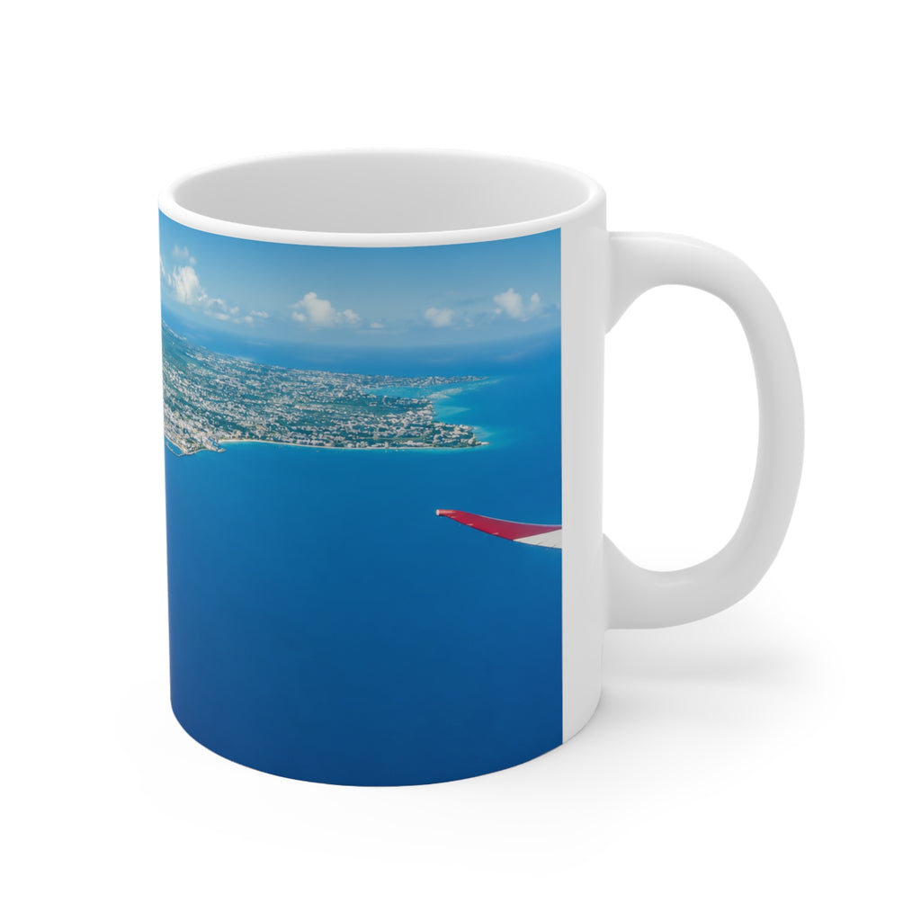 Barbados Coastal Aerial Photo Ceramic Mug — Ocean Blue 11oz & 15oz