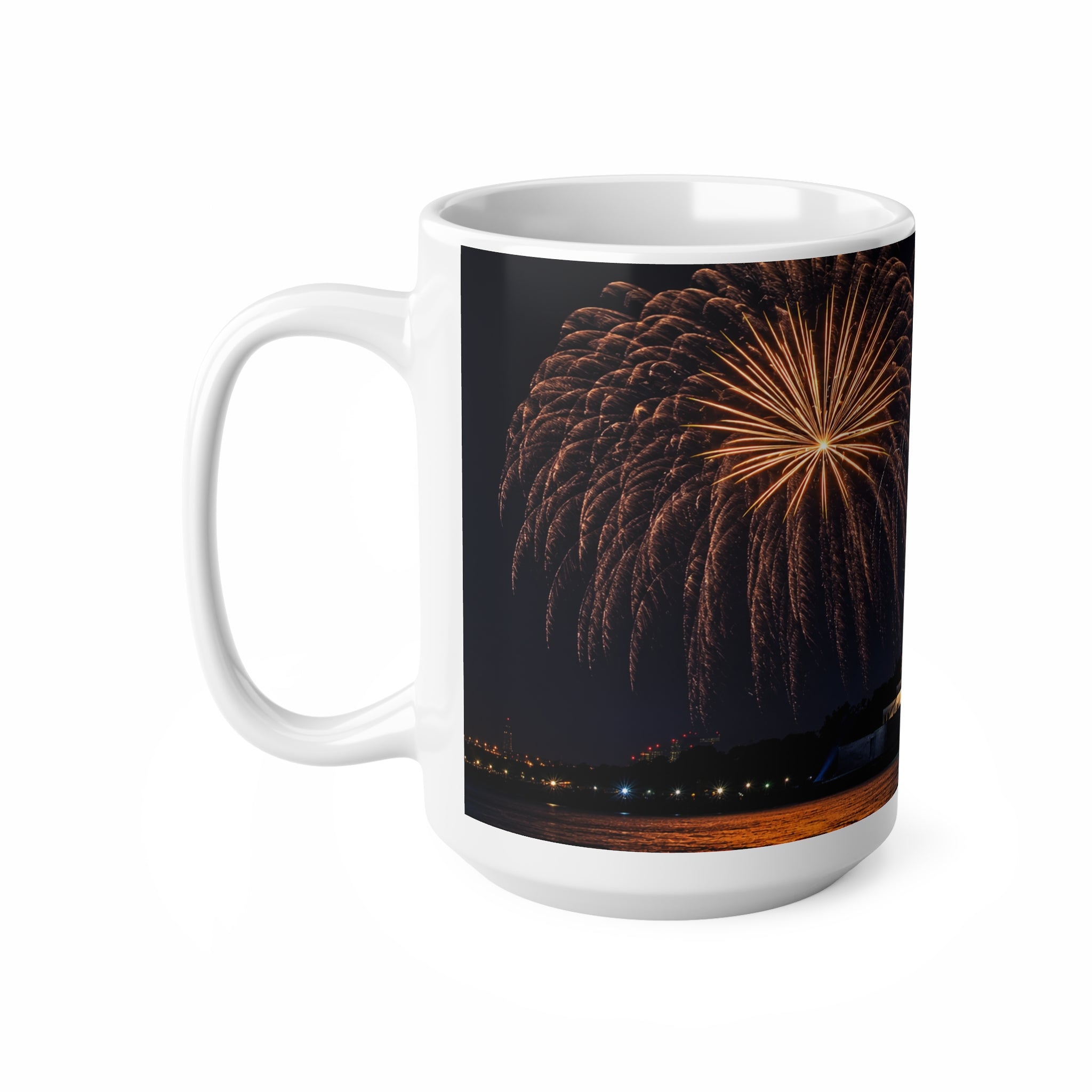 Statue of Liberty Fireworks Coffee Mug — 11oz/15oz Ceramic