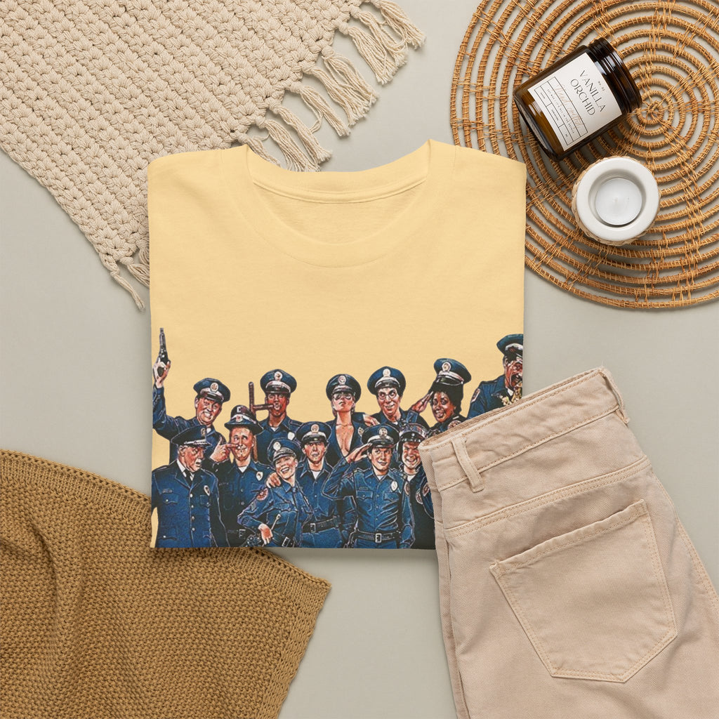 Police Academy Movie Inspired Cotton T‑Shirt — Retro Squad Photo Tee
