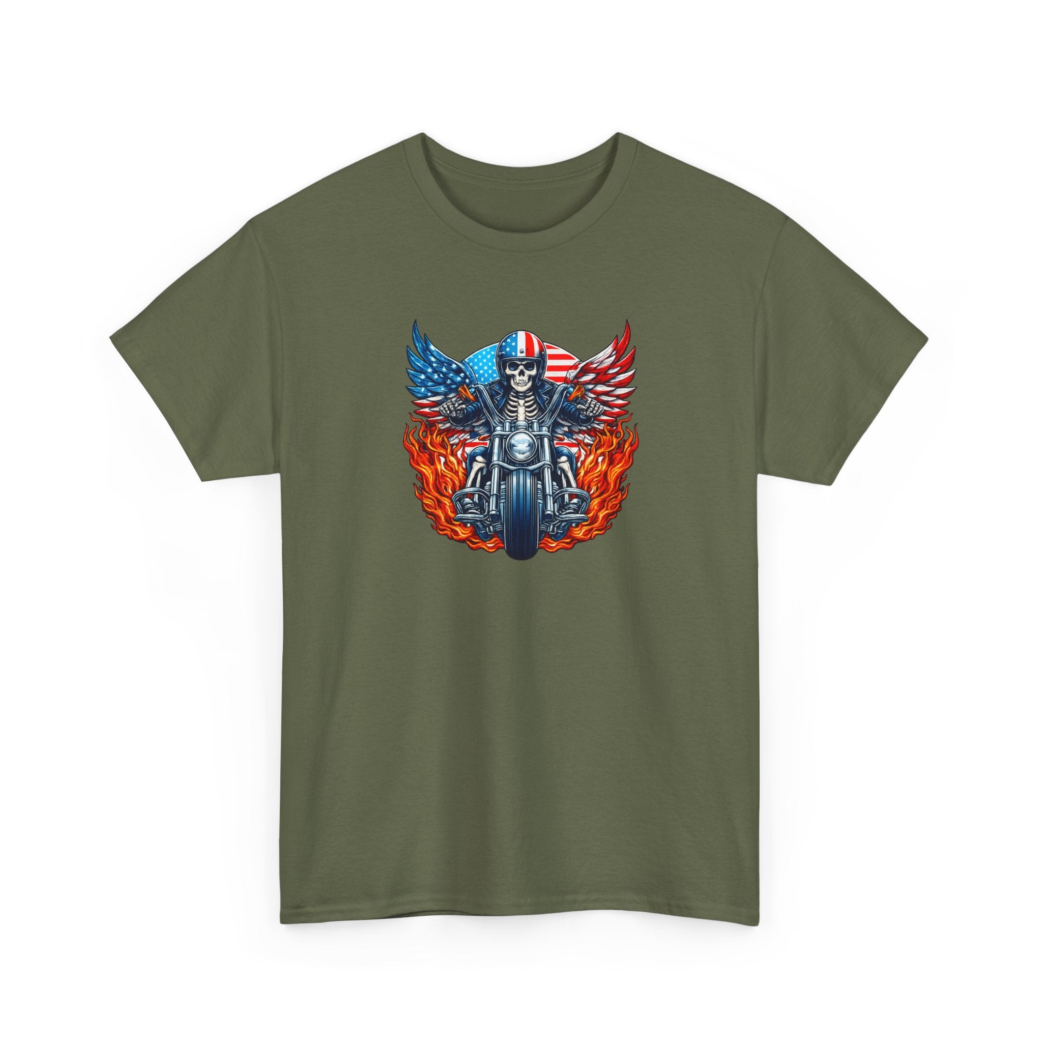 Motorcycle Skull Tee — "Sons of a B***h" Patriotic Biker Shirt
