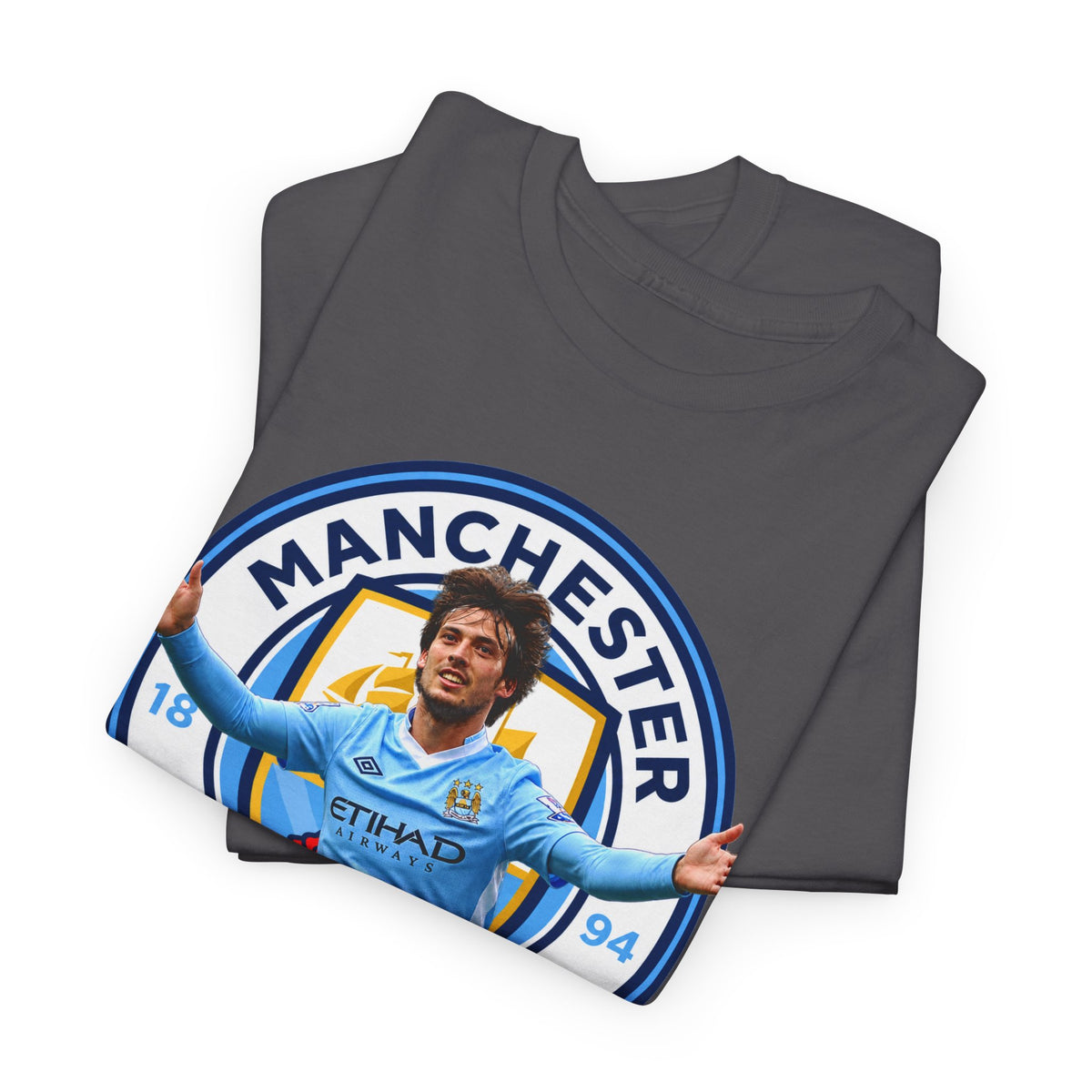 David Silva Manchester Legend Football Tee — Player Celebration Design