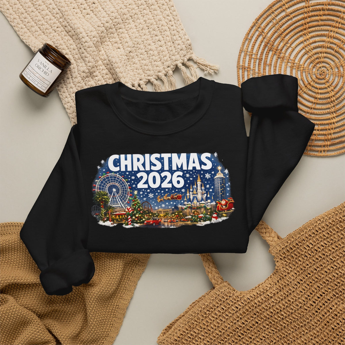 Christmas 2026 Holiday Sweatshirt – Festive Winter Cityscape Crewneck