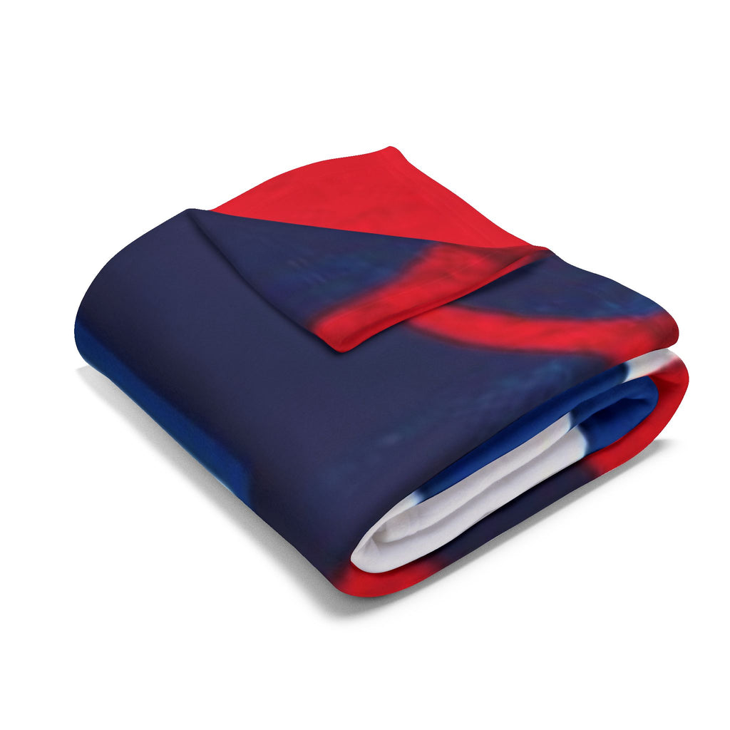 England Football Crest Fleece Blanket – Cozy Red & Blue Soccer Throw