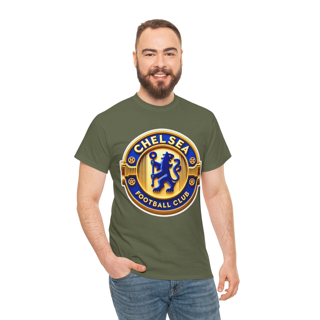 Chelsea Football Club Crest Tee — Retro Blue & Gold Soccer Emblem T-Shirt