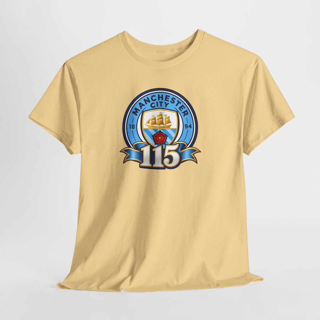 Manchester City 115th Crest Inspired Cotton T-Shirt