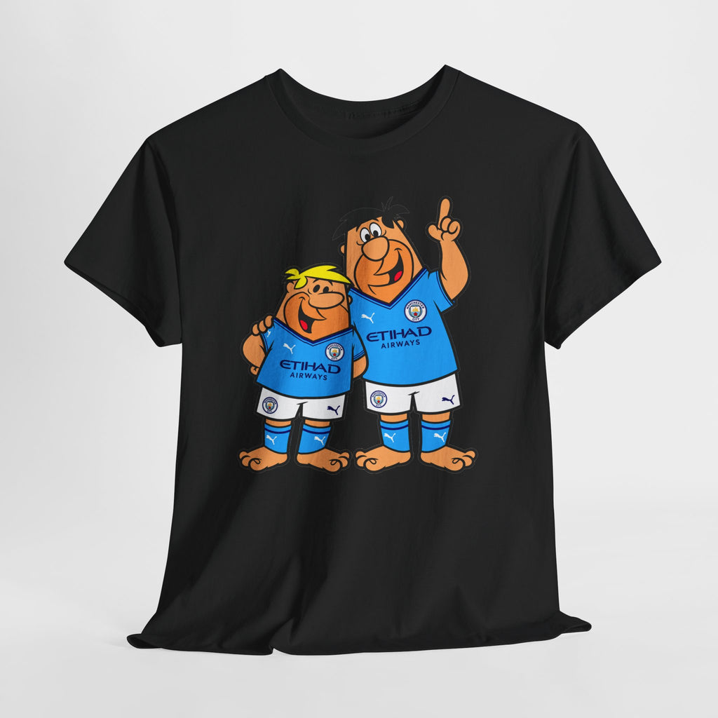 Manchester City The Flintstones Etihad Airways Cartoon Cotton T-Shirt