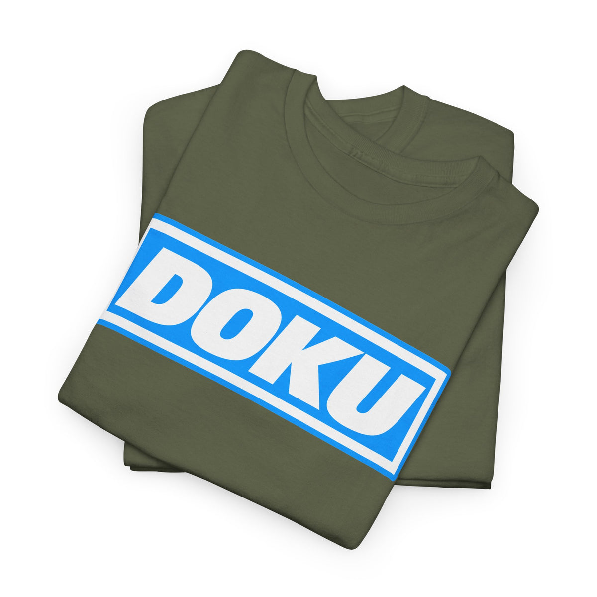 Doku Manchester City Player Logo Cotton Tee — Minimal Blue Box Graphic T-Shirt