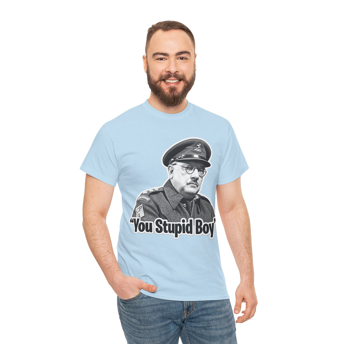 Dads Army Inspired You Stupid Boy T-Shirt — Vintage Cop Illustration Funny Graphic Tee