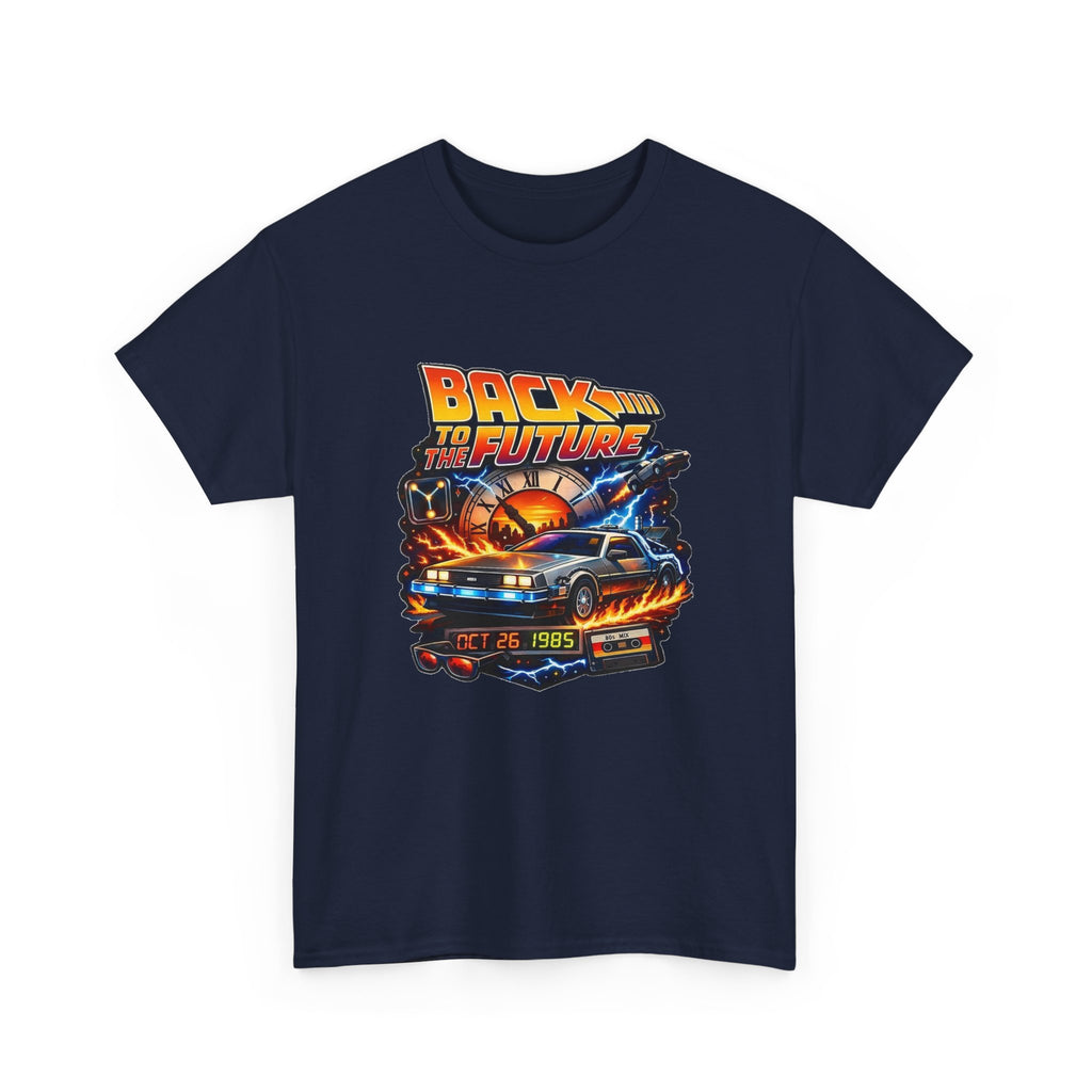 Back to the Future Graphic Tee – Retro 1985 DeLorean Design