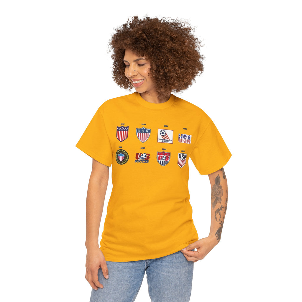 USA Soccer Logos Graphic Tee — Retro American Soccer Logo T‑Shirt