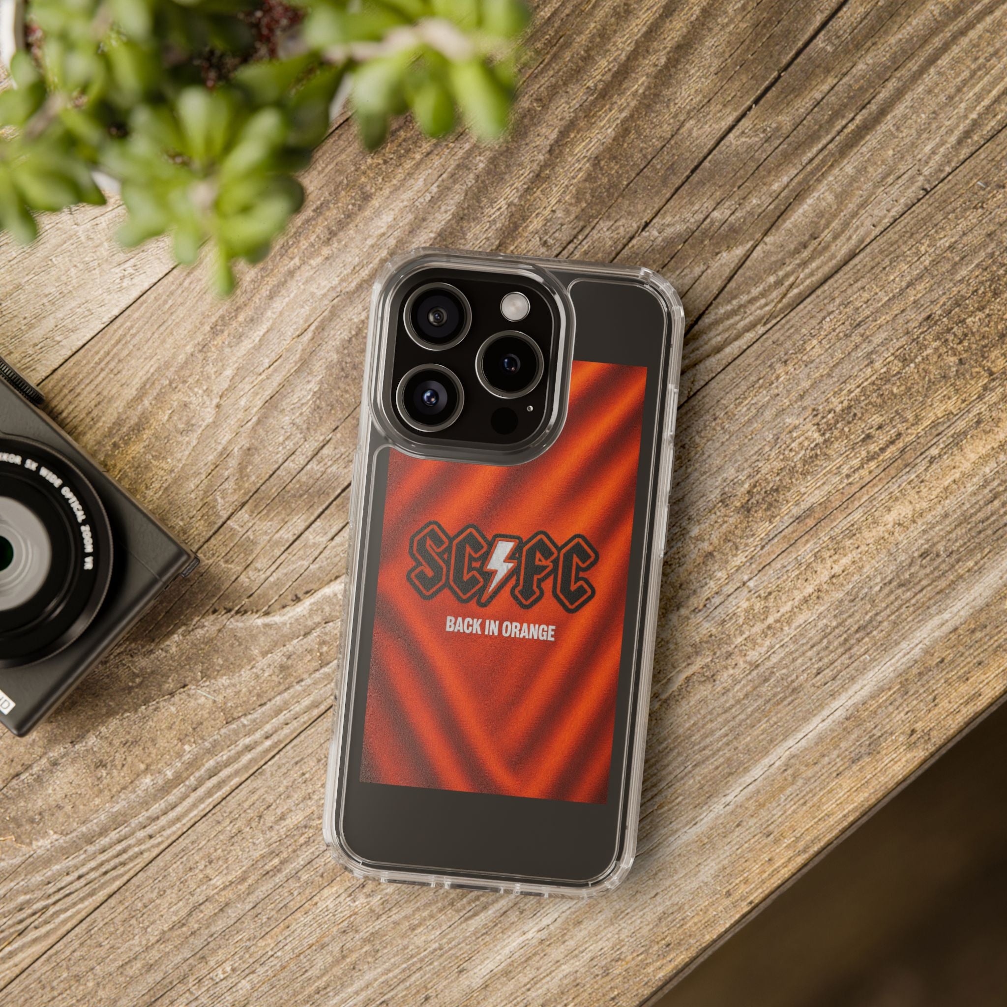 Salford CIty Inspired Phone Case — 'SCFC Back in Orange' Clear Protective Cover