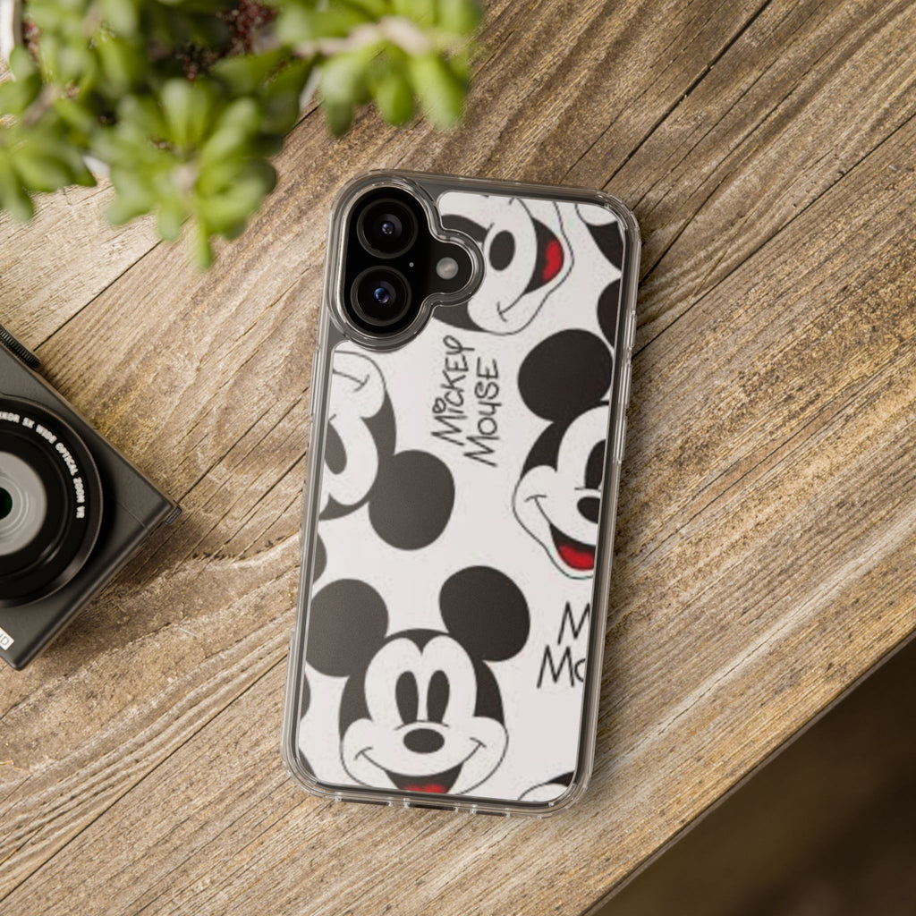 Mickey Mouse Clear Phone Case – Retro Cartoon Pattern Clear Case