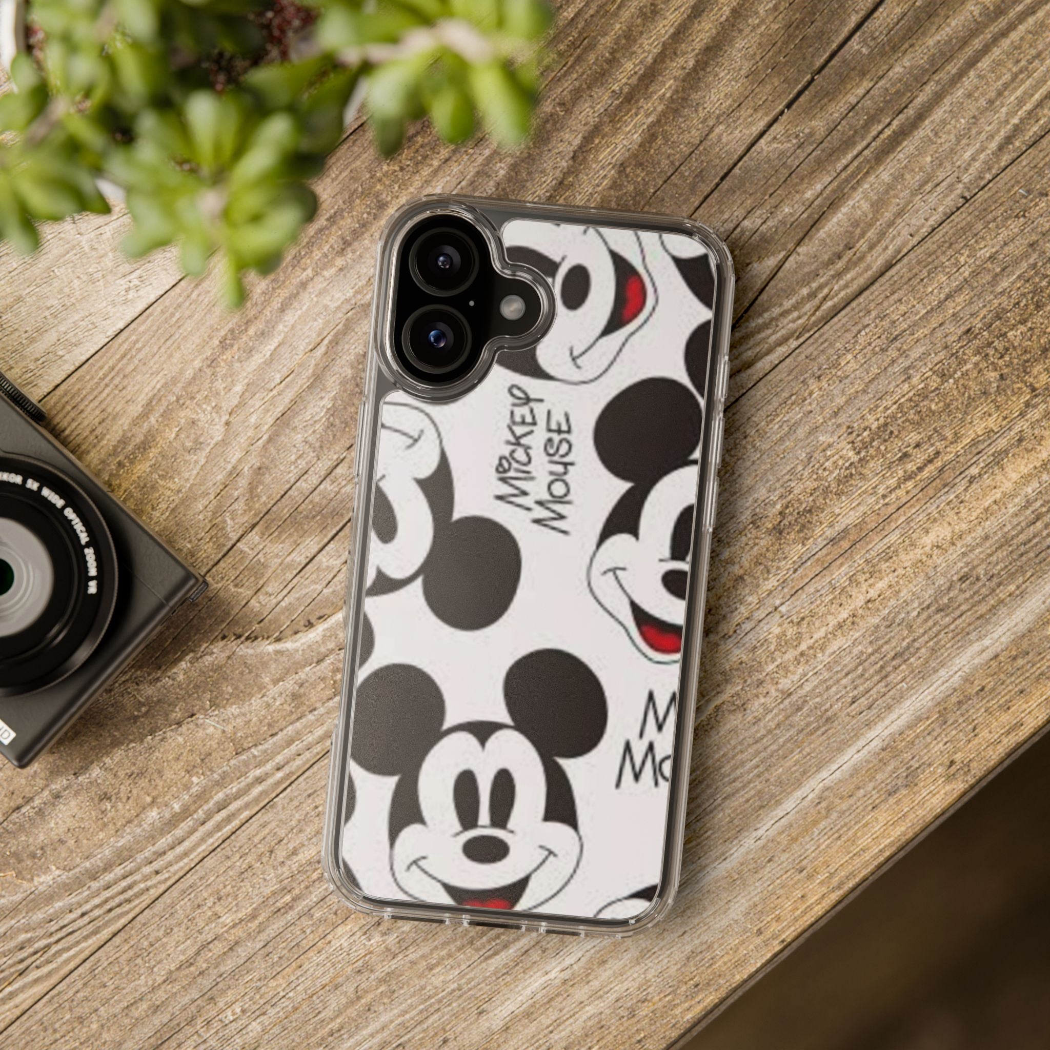 Mickey Mouse Clear Phone Case – Retro Cartoon Pattern Clear Case