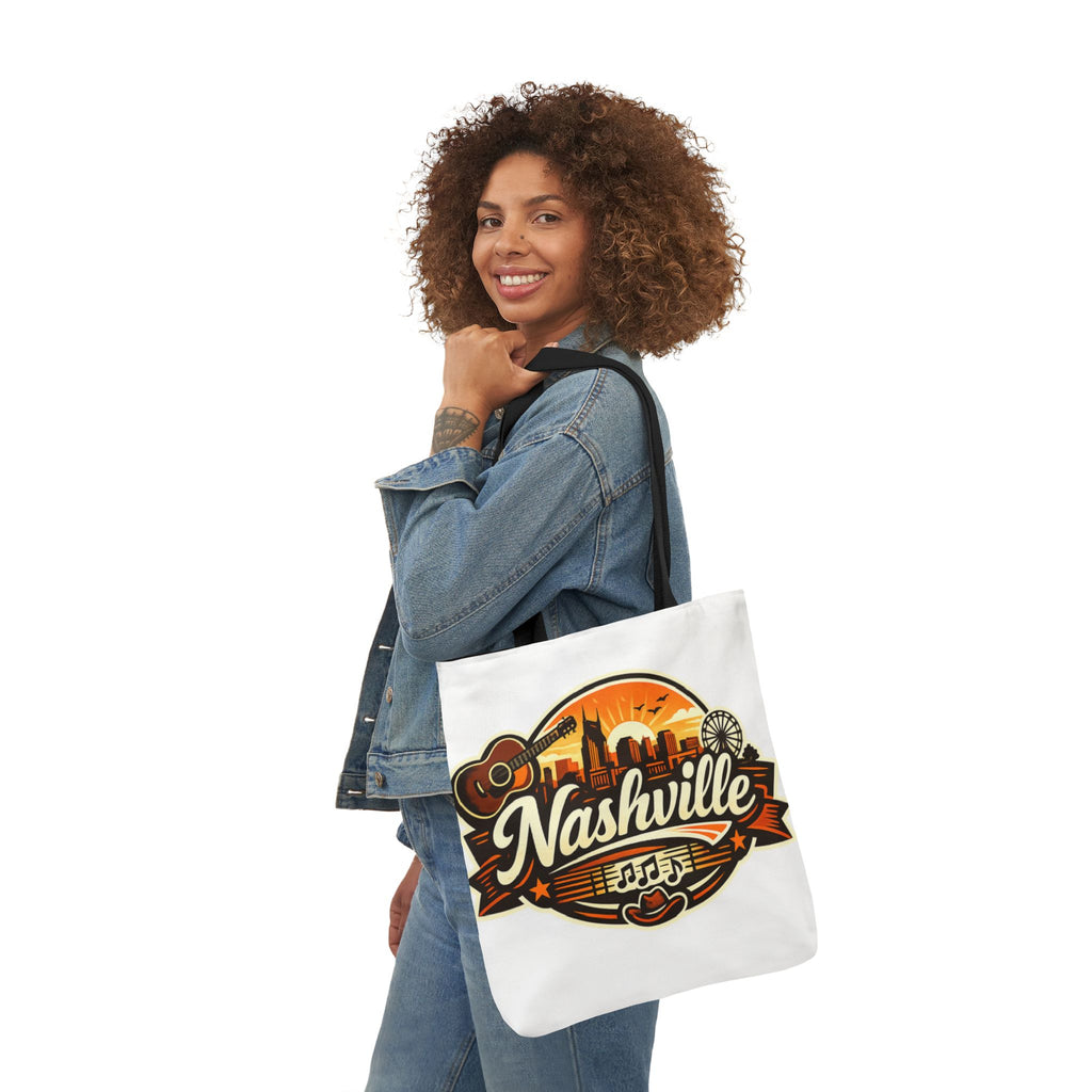 Nashville Sunset Tote Bag — Country Music Skyline Canvas Tote