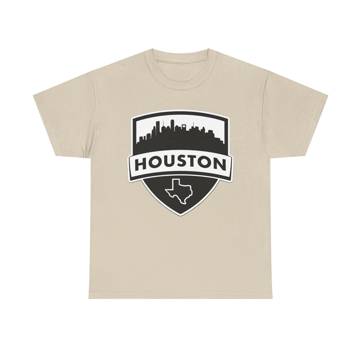 Houston Skyline Shield T-Shirt — Texas Outline City Pride Tee