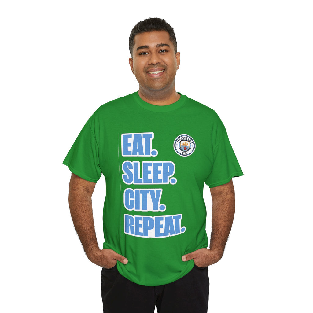 Eat. Sleep. City. Repeat. T‑Shirt — Manchester City Fan Tee