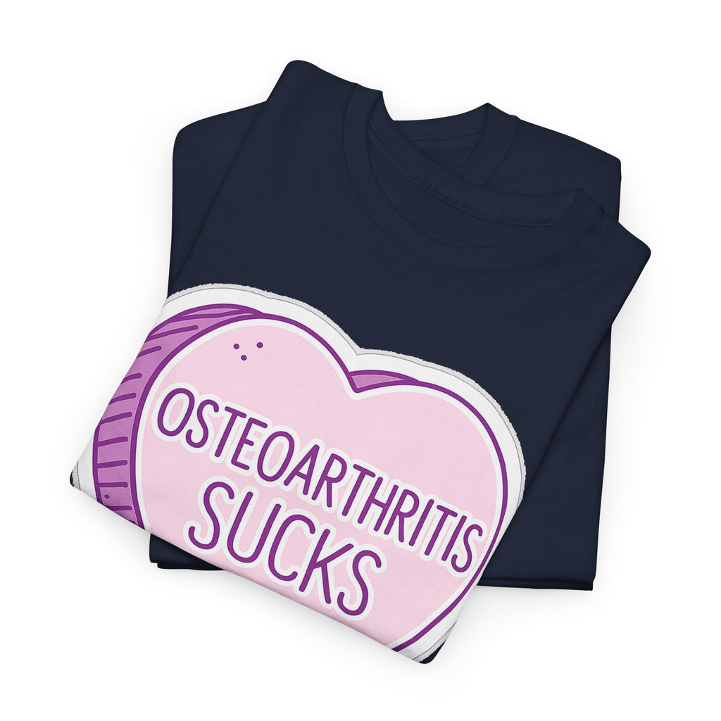 Osteoarthritis Sucks T-Shirt — Pink Heart Awareness Tee
