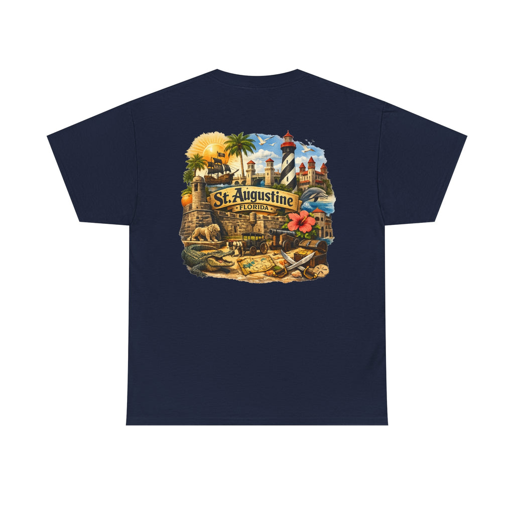St. Augustine Florida Vintage Travel Tee — Retro Beach & Lighthouse Souvenir T-Shirt