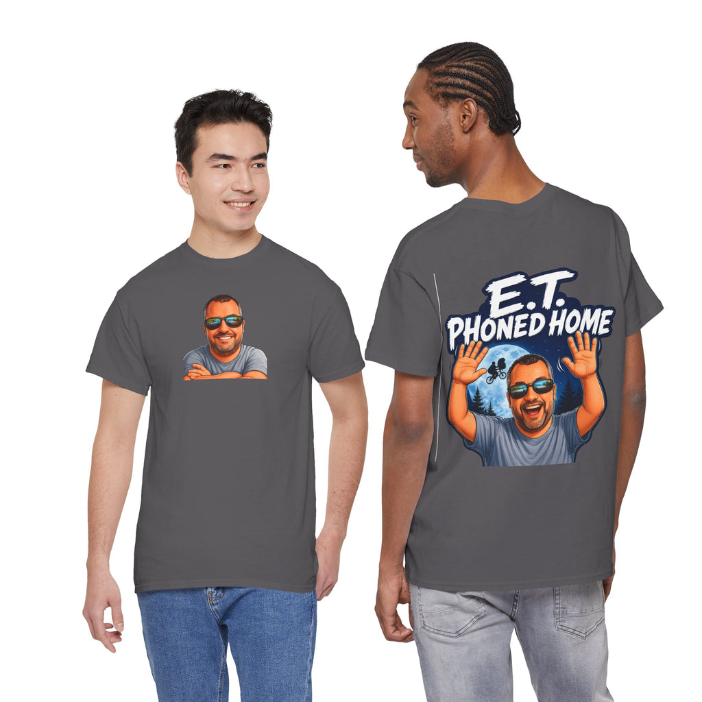 Graphic Tee — "E.T. Phoned Home" Smiling Guy Retro Design