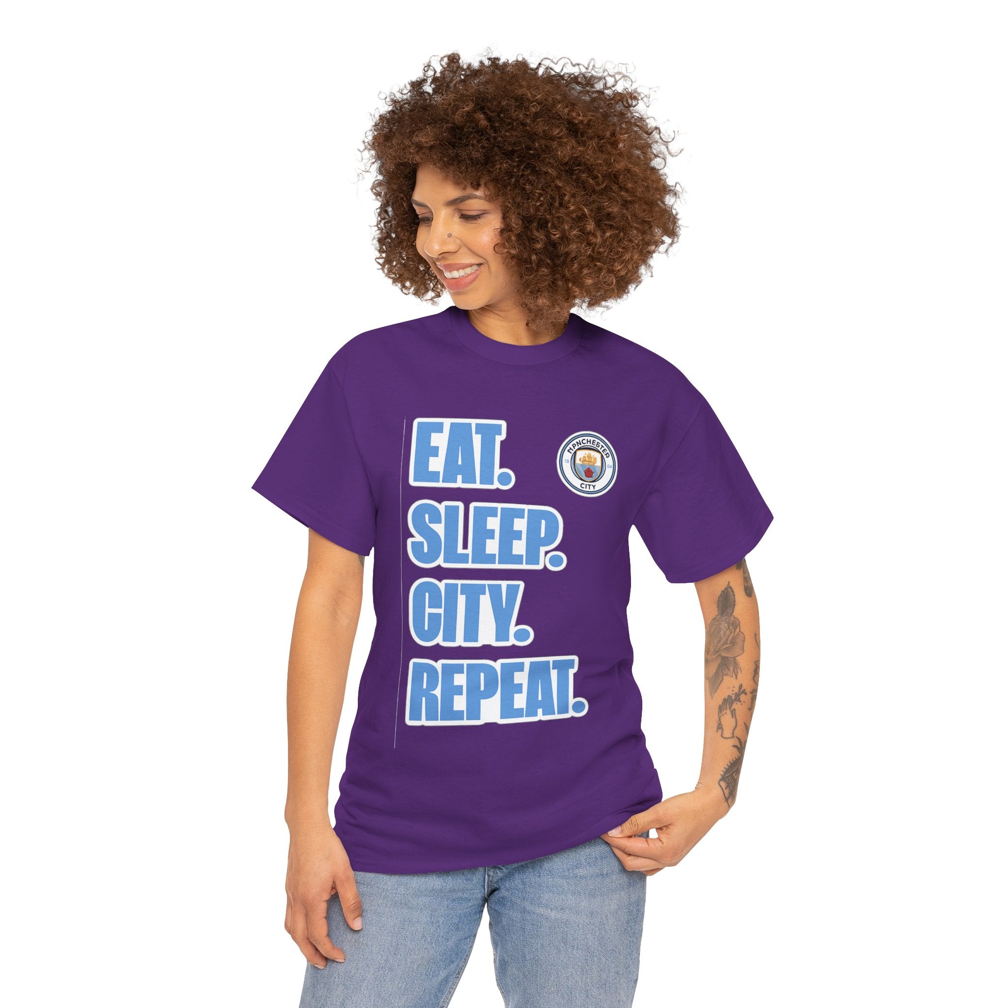 Eat. Sleep. City. Repeat. T‑Shirt — Manchester City Fan Tee