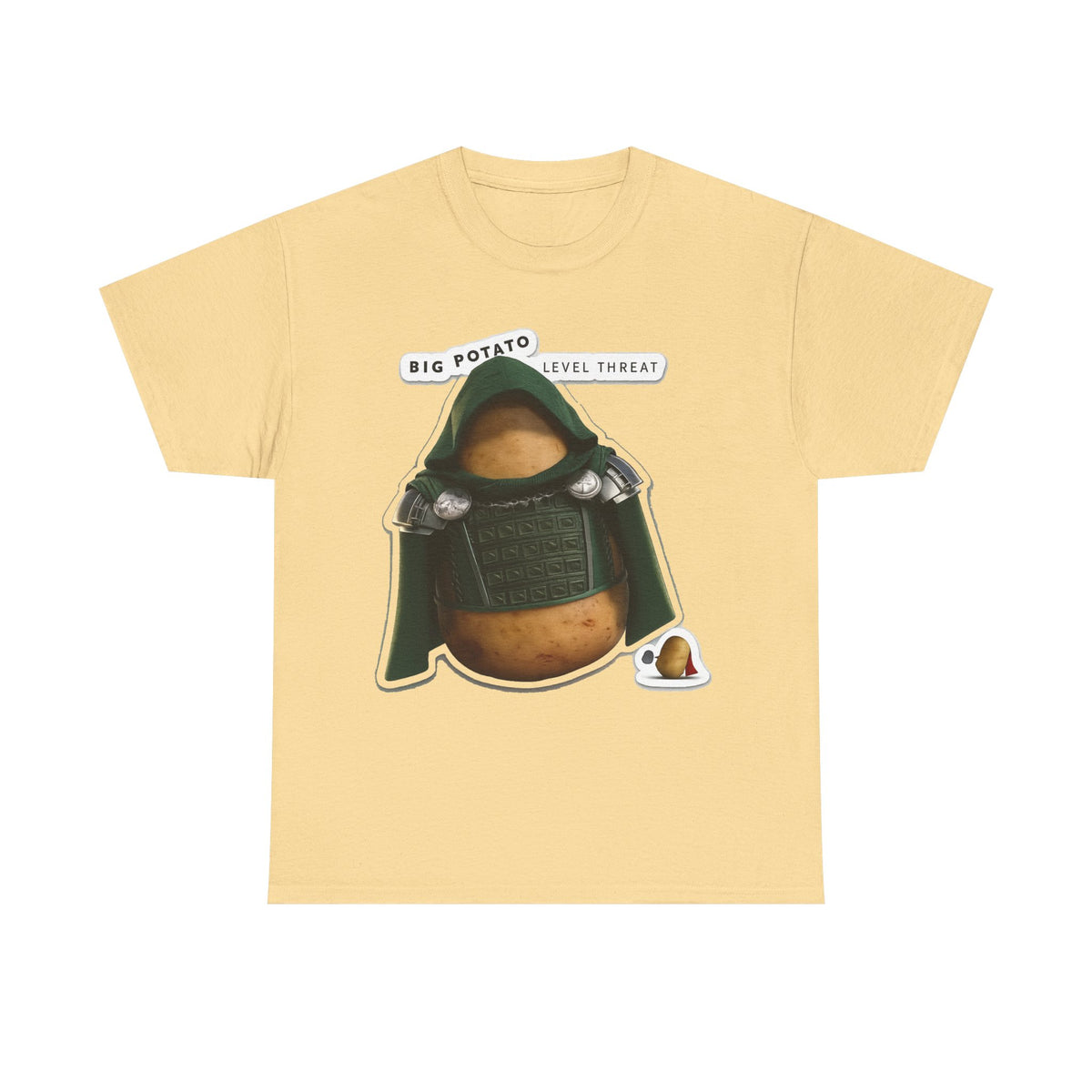 Big Potato "Level Threat" Doom Tee — Funny Potato Soldier Graphic T-Shirt