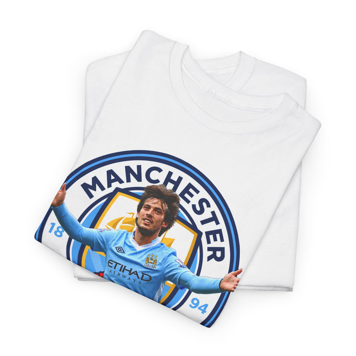 David Silva Manchester Legend Football Tee — Player Celebration Design