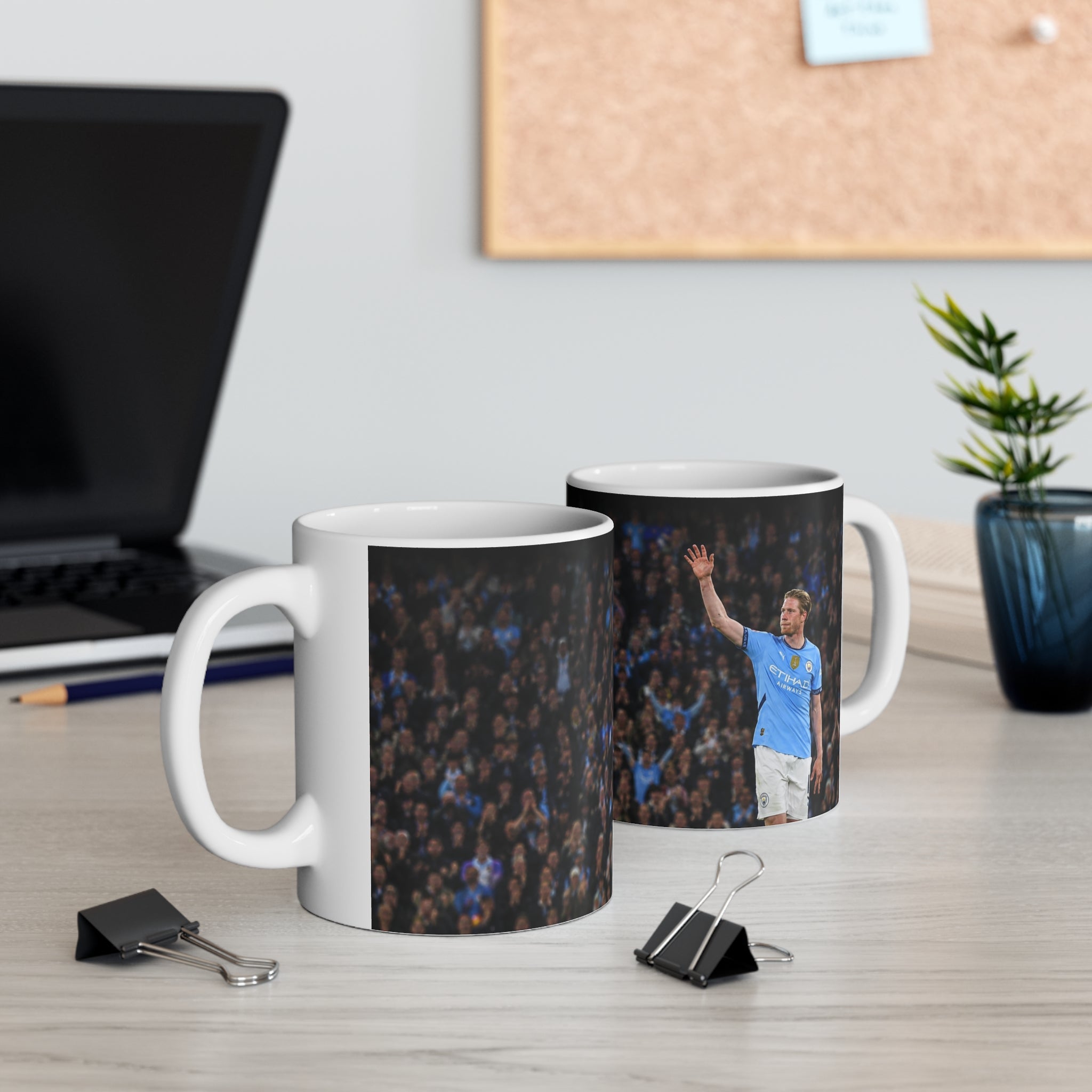 Kevin De Bruyne Farewell Manchester City Ceramic Coffee Mug — Energetic Stadium Photo, 11oz & 15oz