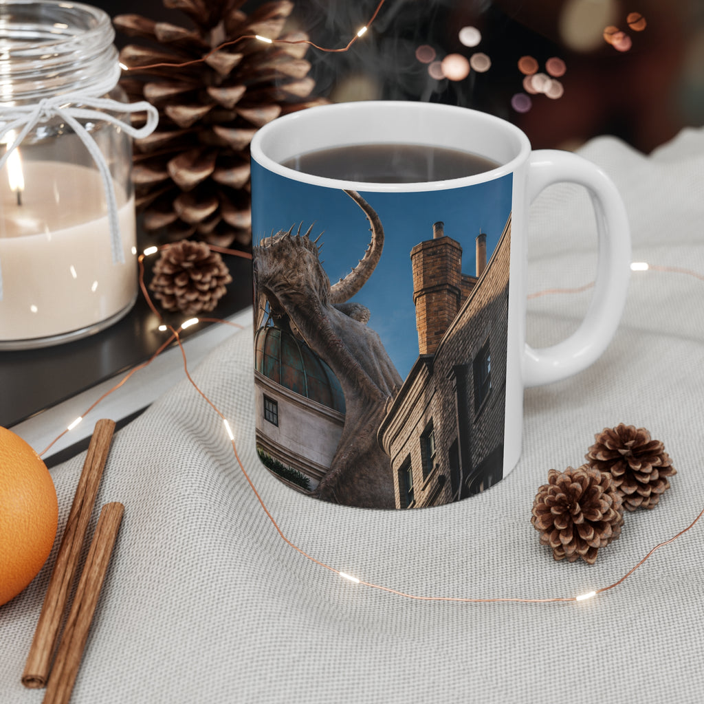 Harry Potter Dragon Fire Ceramic Mug — Fantasy Castle Scene Coffee Cup (11oz/15oz)