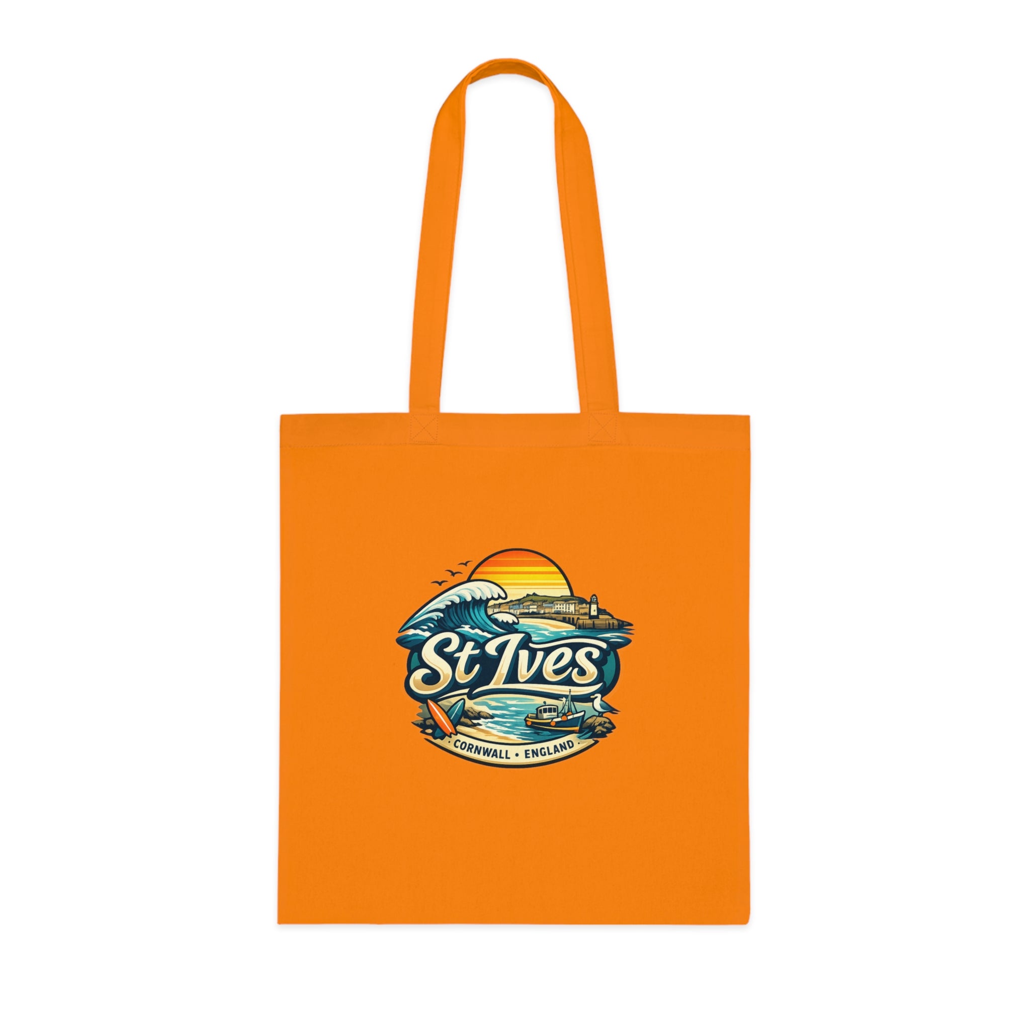St Ives Beach Tote — Cornwall Surf Sunset Cotton Tote Bag